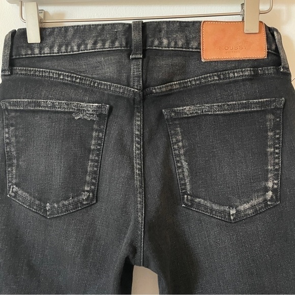 Moussy Vintage Black Mid-rise Stretch Fremont Crop Raw hem Jean Japan Denim 26 - Picture 9 of 12